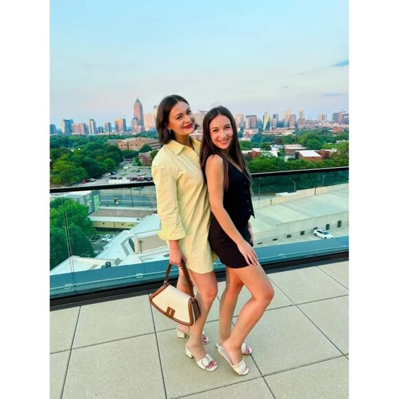 Saunders Yellow Oversized Mini Shirt Dress Size 4 Designer Women’s Casual Style - Picture 11 of 15